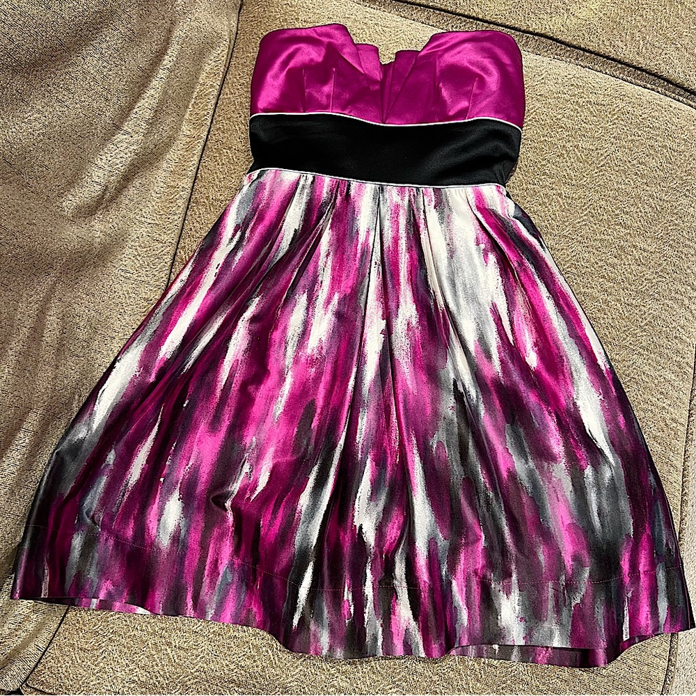 Gorgeous Magenta and Black Evening Dress